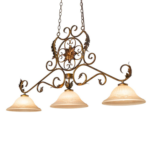 Meyda Tiffany - 276474 - Three Light Island Pendant - Christabel - Lt Burnished Transparent Gold