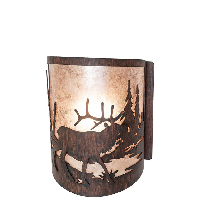Meyda Tiffany - 277543 - One Light Wall Sconce - Elk At Lake - Driftwood Brown