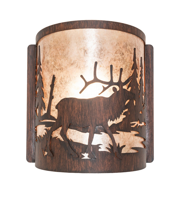Meyda Tiffany - 277543 - One Light Wall Sconce - Elk At Lake - Driftwood Brown