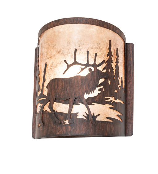 Meyda Tiffany - 277543 - One Light Wall Sconce - Elk At Lake - Driftwood Brown