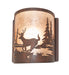 Meyda Tiffany - 277544 - One Light Wall Sconce - Deer At Lake - Driftwood Brown