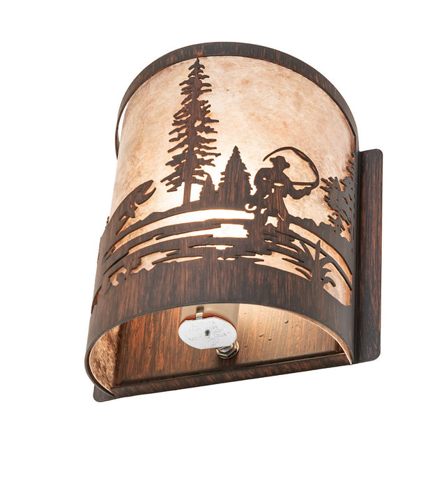 Meyda Tiffany - 277545 - One Light Wall Sconce - Fly Fishing - Driftwood Brown