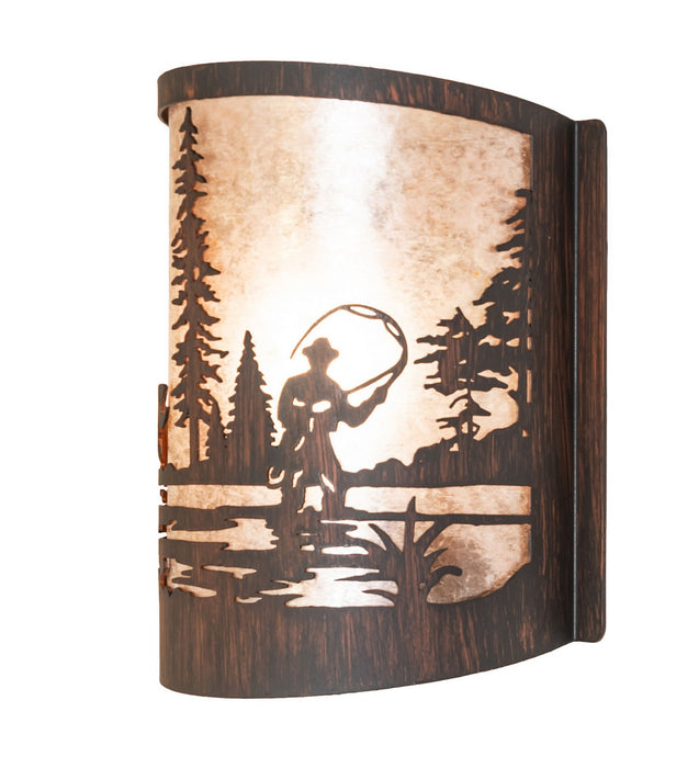 Meyda Tiffany - 277545 - One Light Wall Sconce - Fly Fishing - Driftwood Brown