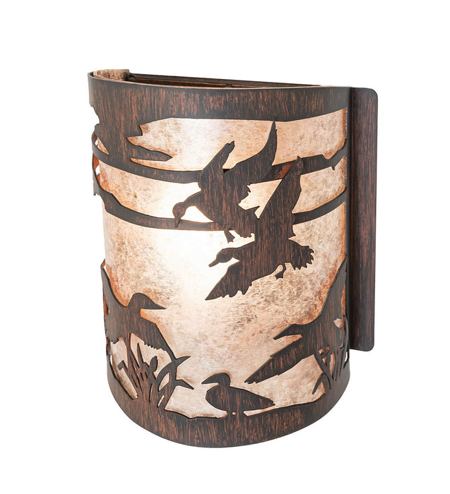 Meyda Tiffany - 277548 - One Light Wall Sconce - Ducks In Flight - Driftwood Brown