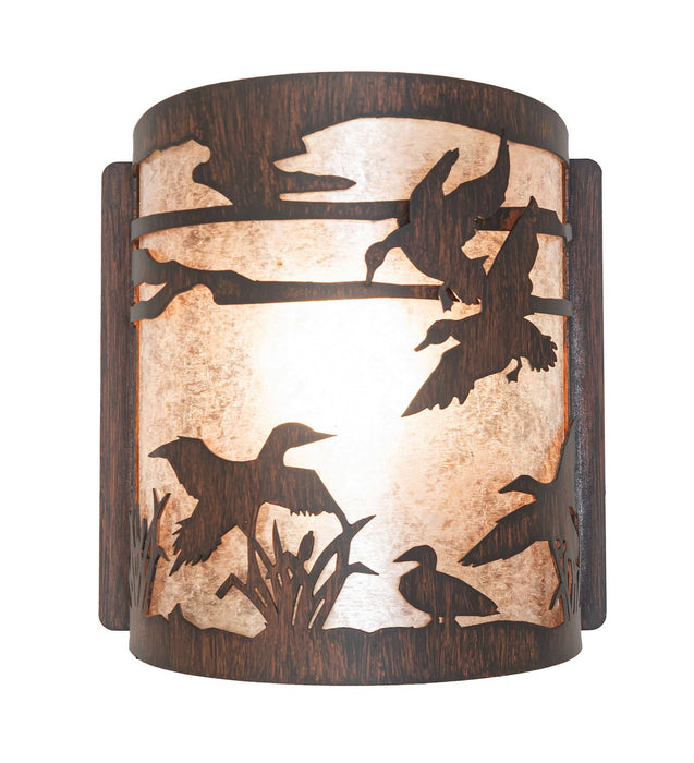 Meyda Tiffany - 277548 - One Light Wall Sconce - Ducks In Flight - Driftwood Brown