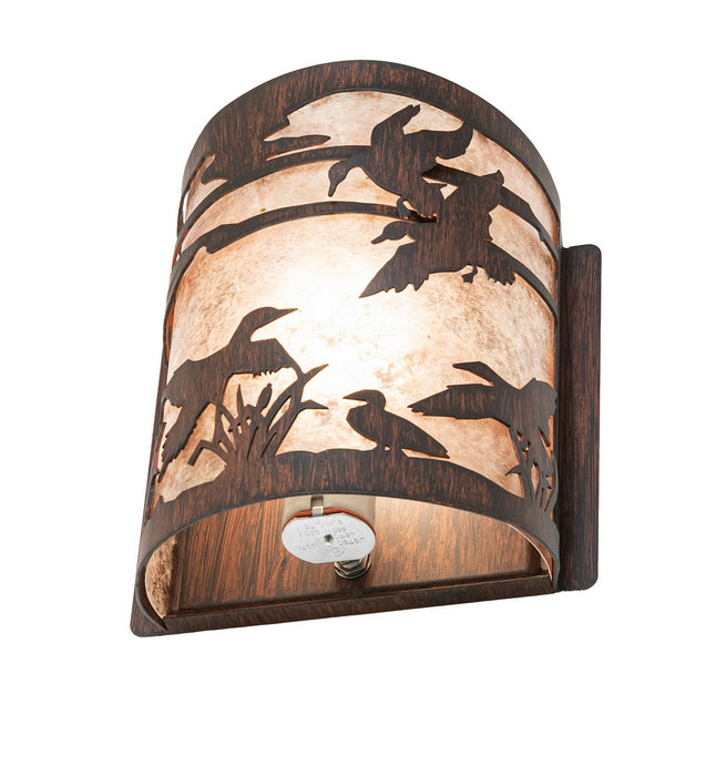 Meyda Tiffany - 277548 - One Light Wall Sconce - Ducks In Flight - Driftwood Brown