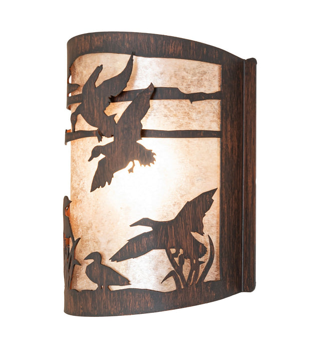 Meyda Tiffany - 277548 - One Light Wall Sconce - Ducks In Flight - Driftwood Brown