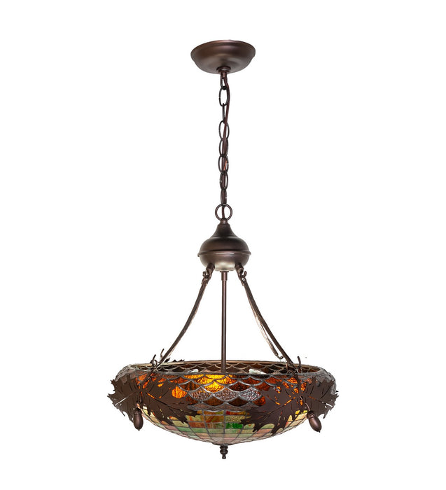 Meyda Tiffany - 275335 - Three Light Pendant - Greenbriar Oak