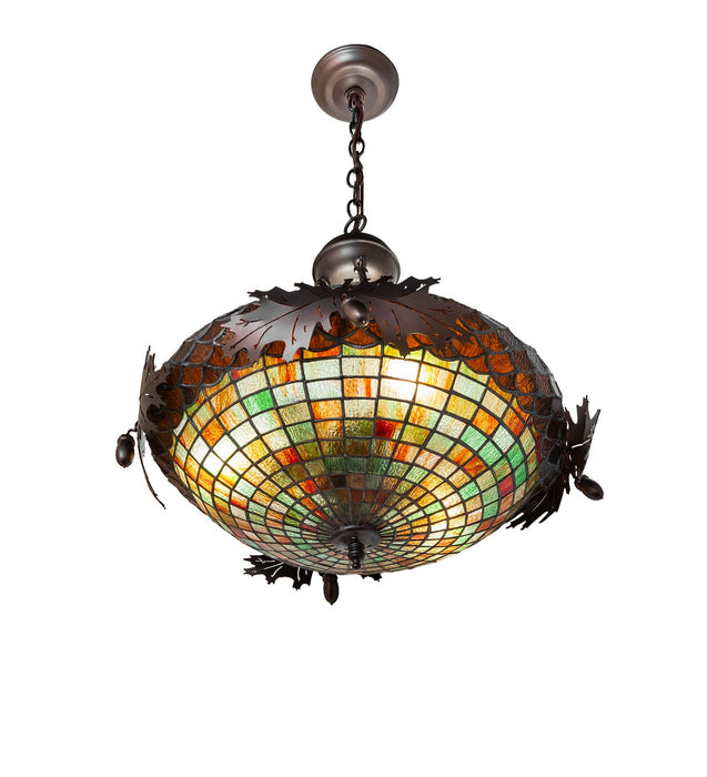 Meyda Tiffany - 275335 - Three Light Pendant - Greenbriar Oak