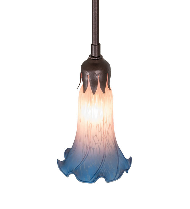 Meyda Tiffany - 278286 - One Light Mini Pendant - Pink/Blue Tiffany Pond Lily