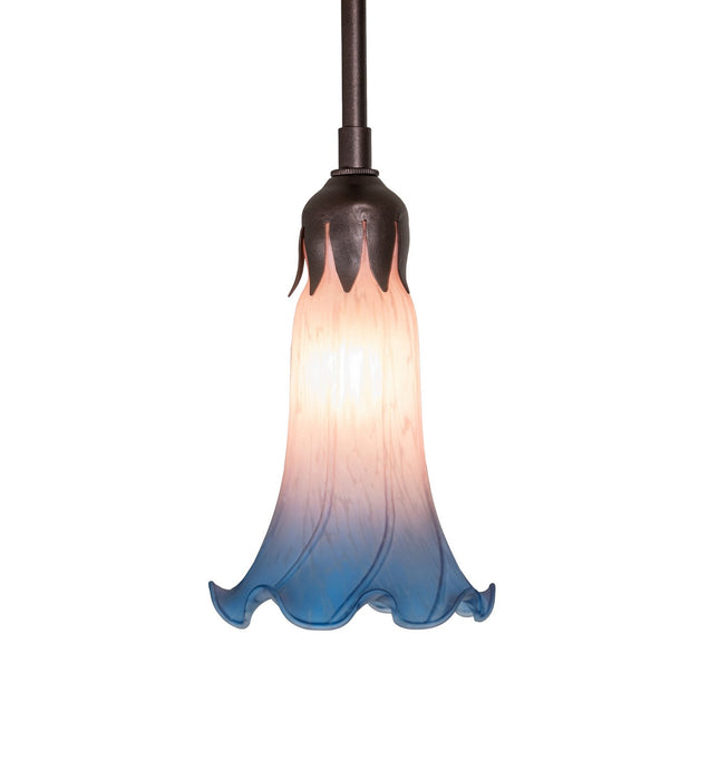 Meyda Tiffany - 278286 - One Light Mini Pendant - Pink/Blue Tiffany Pond Lily