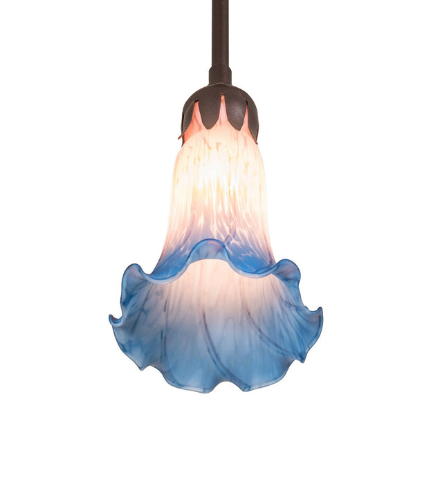 Meyda Tiffany - 278286 - One Light Mini Pendant - Pink/Blue Tiffany Pond Lily
