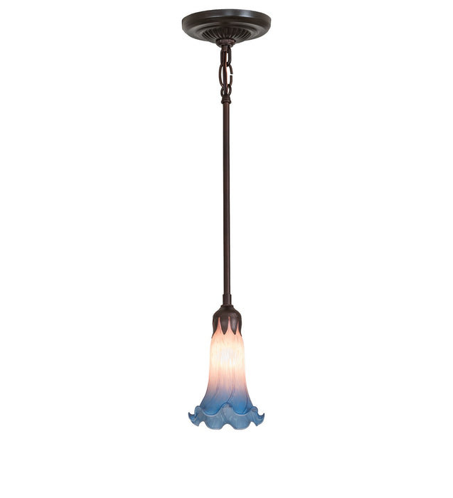 Meyda Tiffany - 278286 - One Light Mini Pendant - Pink/Blue Tiffany Pond Lily