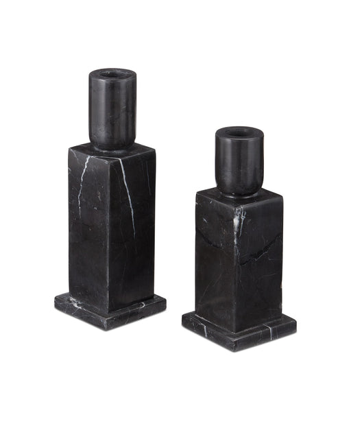 Currey and Company - 1200-0952 - Candle Holder Set of 2 - Lithos - Natural