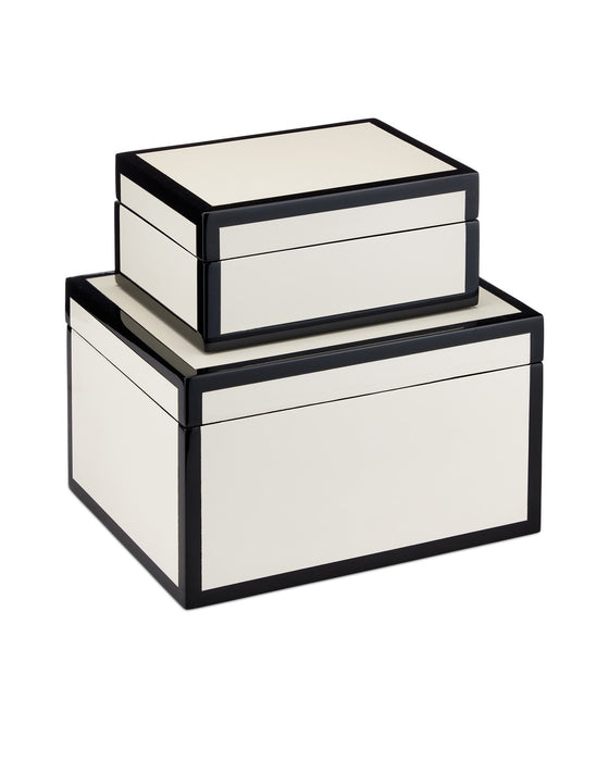 Currey and Company - 1200-0972 - Box Set of 2 - Ivory / Black