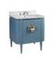 Currey and Company - 3800-0005 - Vanity with Sink - Briallen - Lacquered Blue Linen / Natural / White / Polished Nickel