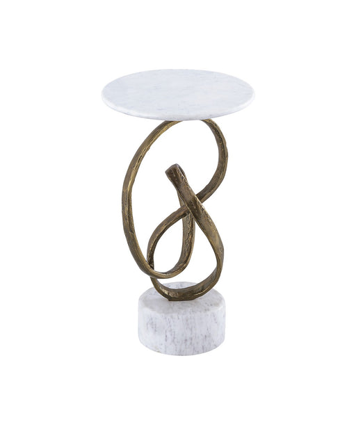 Currey and Company - 4000-0196 - Accent Table - Ruban - Antique Brass / Natural