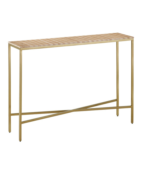 Currey and Company - 4000-0204 - Console Table - Dezi - Natural / Brass