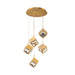 W.A.C. Lighting - PD-29305R-AB - LED Chandelier - Ice Cube - Aged Brass