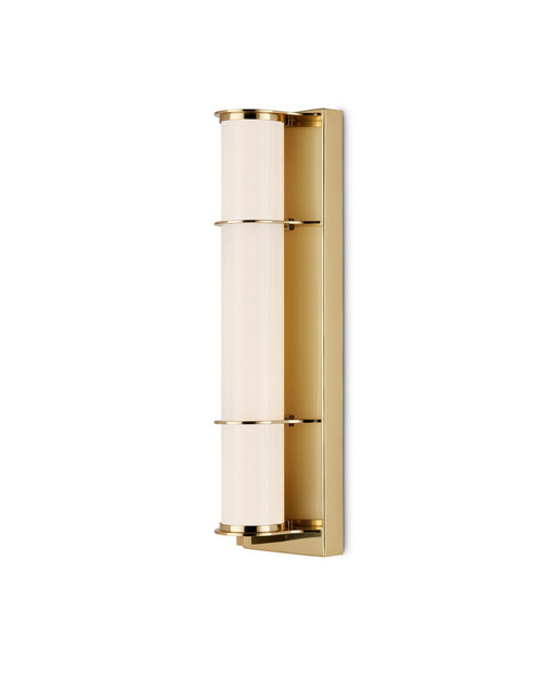 Currey and Company - 5800-0061 - One Light Bath Wall Sconce - Blaine - Polished Brass / White