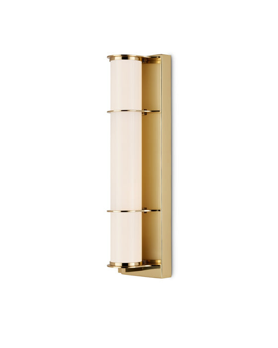 Currey and Company - 5800-0061 - One Light Bath Wall Sconce - Blaine - Polished Brass / White