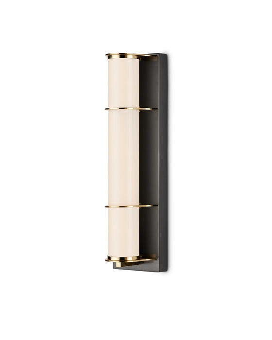 Currey and Company - 5800-0063 - One Light Bath Wall Sconce - Blaine - Oil Rubbed Bronze / Polished Brass / White