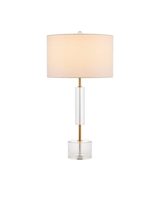 Currey and Company - 6000-0971 - One Light Table Lamp - Deville - Clear / Antique Brass