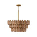 Capital Lighting - 354441LW - Four Light Pendant - Ravi - Light Wood and Patinaed Brass