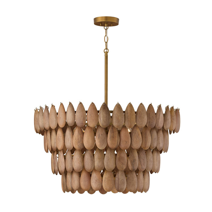 Capital Lighting - 354442LW - Four Light Pendant - Ravi - Light Wood and Patinaed Brass