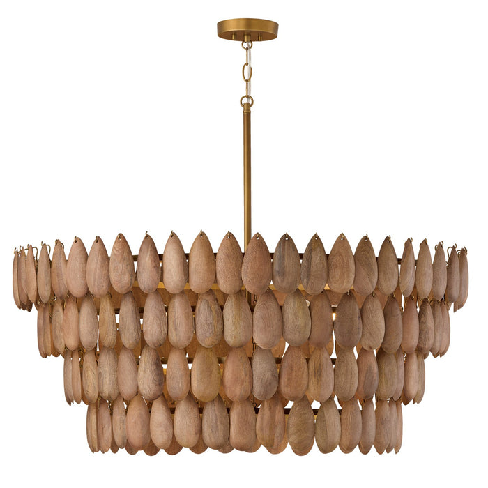 Capital Lighting - 354461LW - Six Light Pendant - Ravi - Light Wood and Patinaed Brass