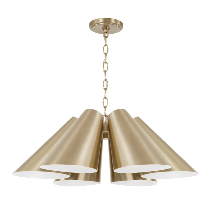 Capital Lighting - 354961MA - Six Light Pendant - Leo - Matte Brass