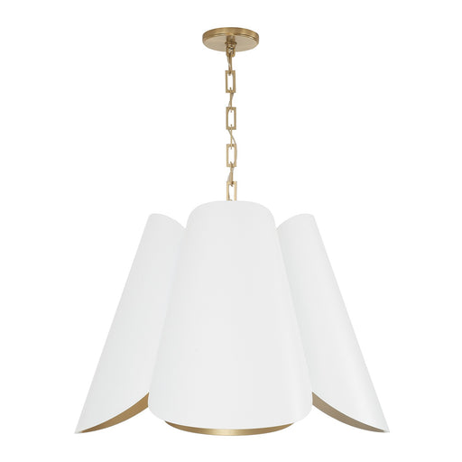 Capital Lighting - 355441RE - Four Light Pendant - Maeve - Matte Brass and White