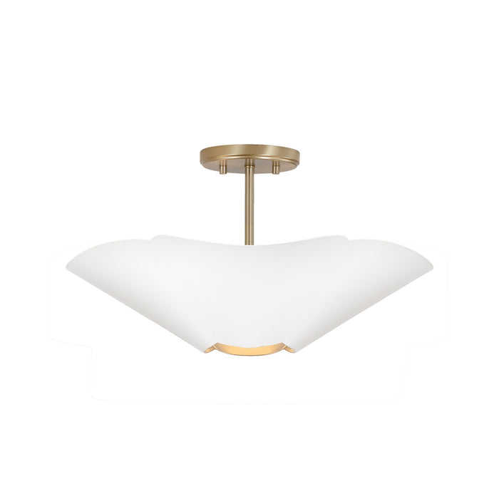 Capital Lighting - 355442RE - Four Light Pendant - Maeve - Matte Brass and White