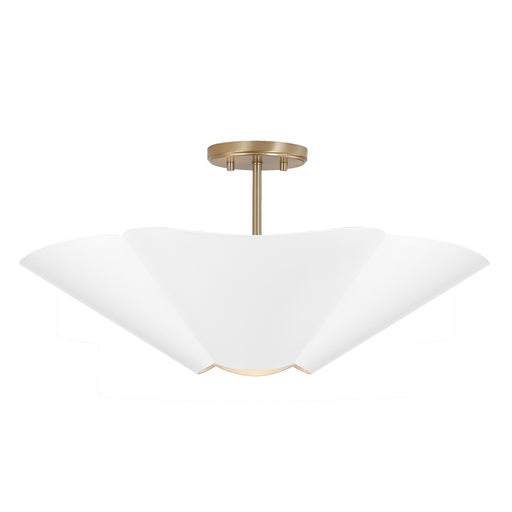 Capital Lighting - 355443RE - Four Light Pendant - Maeve - Matte Brass and White