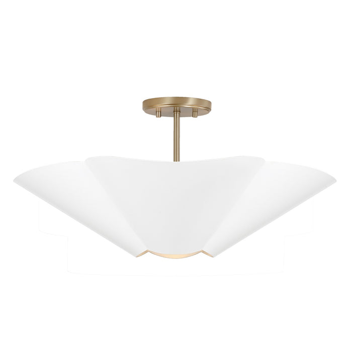 Capital Lighting - 355443RE - Four Light Pendant - Maeve - Matte Brass and White