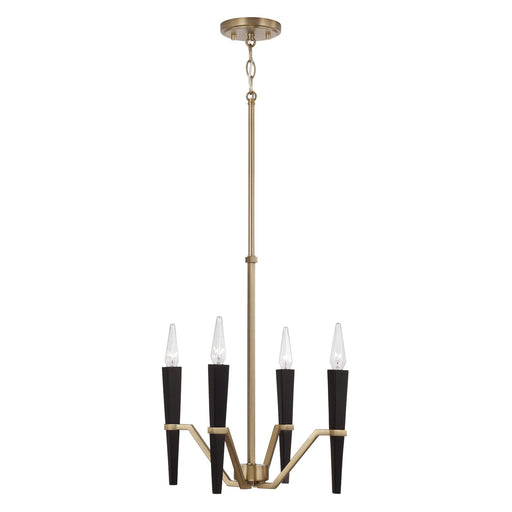 Capital Lighting - 453841AB - Four Light Chandelier - Enzo - Aged Brass and Black