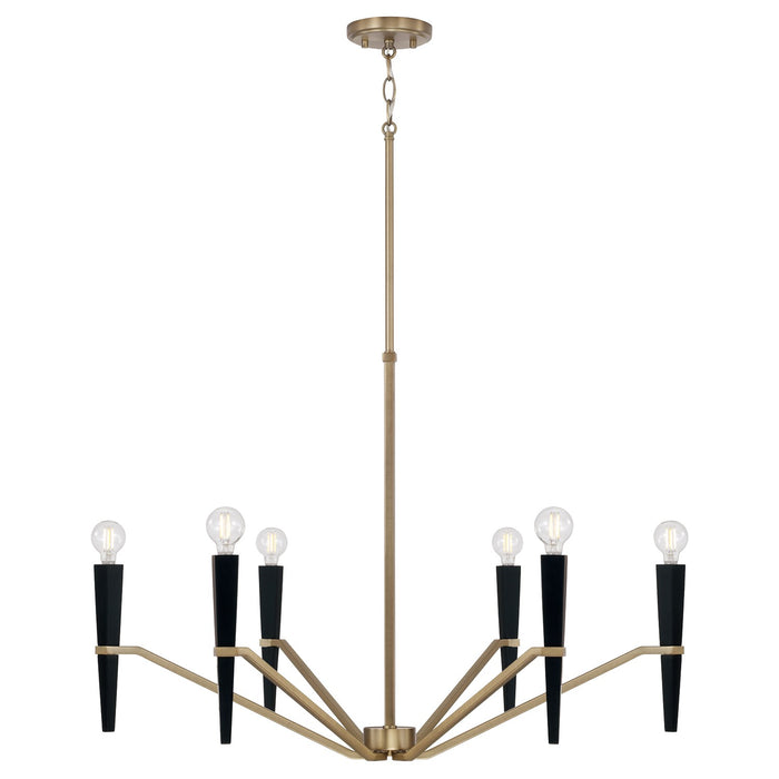 Capital Lighting - 453861AB - Six Light Chandelier - Enzo - Aged Brass and Black