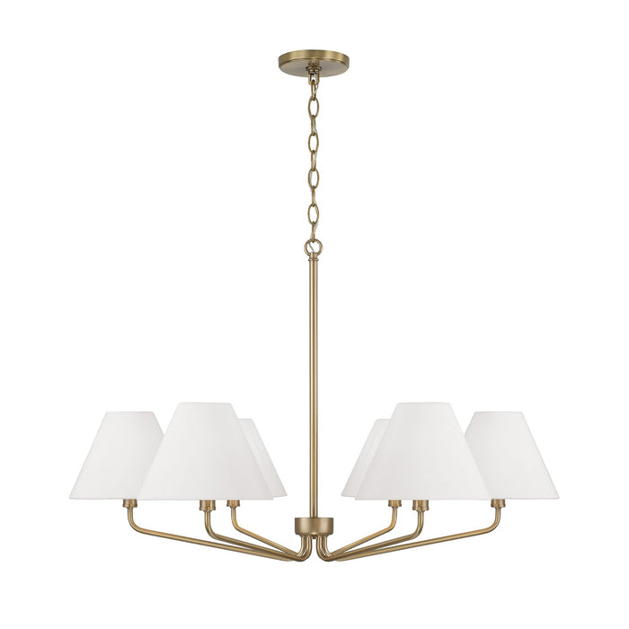 Capital Lighting - 456661AD-714 - Six Light Chandelier - Chadwick - Aged Brass