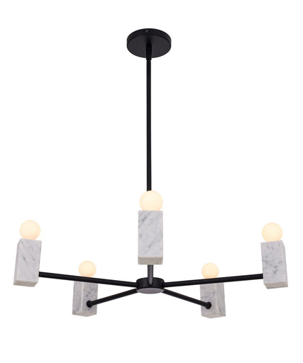 Quadra Five Light Pendant Matte Black