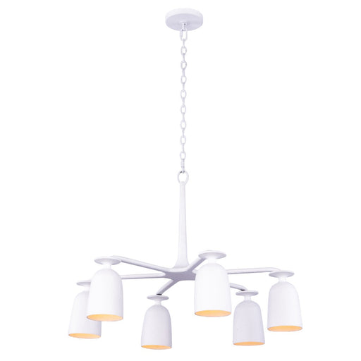 Gabardine Six Light Chandelier Matte White