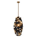 Kalco - 520353BVB - 20 Light Foyer Pendant - Damask - Black and Vintage Brass