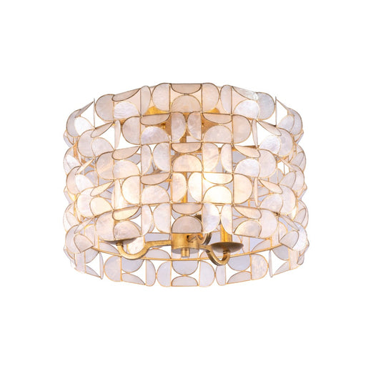 Crescent Four Light Flush Mount Oxidized Gold Leaf