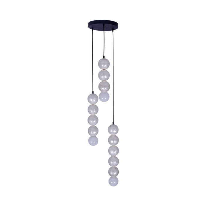 Kalco - 522053MB - Three Light Pendant - Pearls - Matte Black