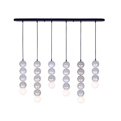 Pearls Six Light Island Pendant Matte Black