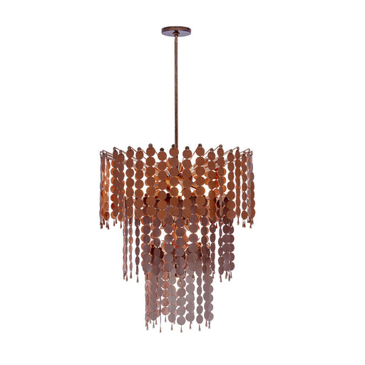 Pelt 11 Light Chandelier Pearlized Antique Brass