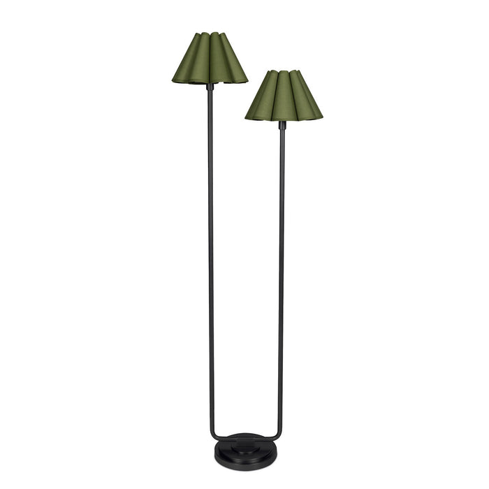 Regina Andrew - 14-1066BB-GRN - Two Light Floor Lamp - Polly - Blackened Brass