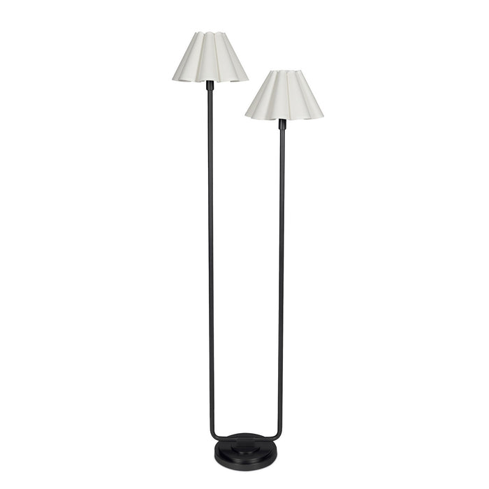 Regina Andrew - 14-1066BB-WT - Two Light Floor Lamp - Polly - Blackened Brass