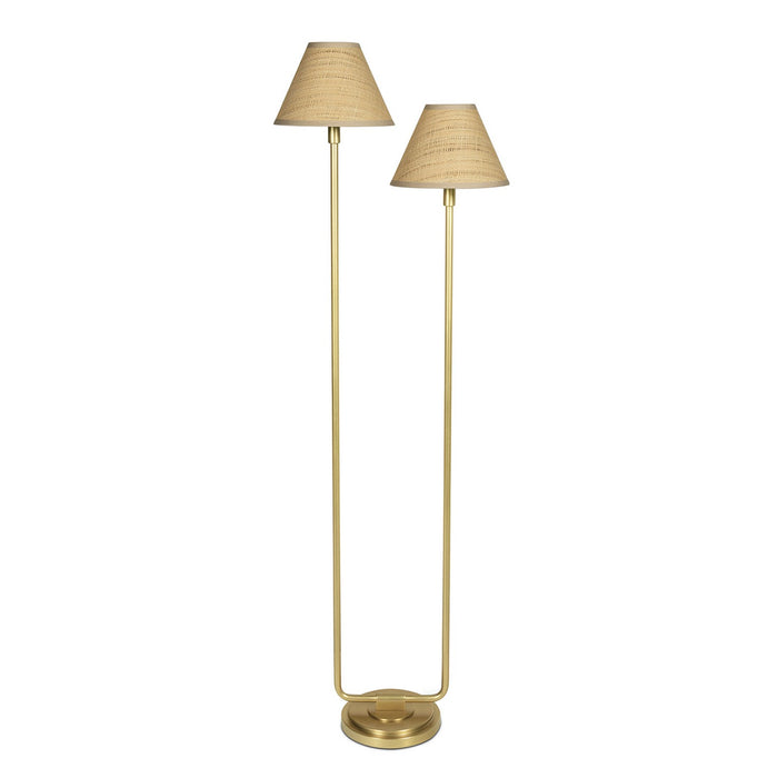Regina Andrew - 14-1066NB-RAT - Two Light Floor Lamp - Polly - Natural Brass