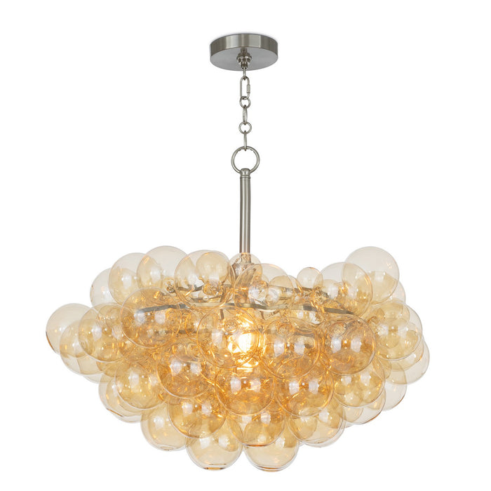 Regina Andrew - 16-1044BNI-AMB - One Light Chandelier - Bubbles - Brushed Nickel