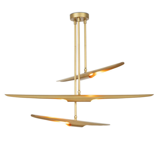Concorde Six Light Chandelier Natural Brass